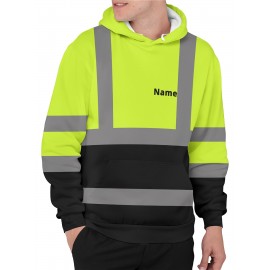 Custom Men's Hooded with Personalized Name/Text/Logo Print - Heavy-Duty Breathable Fabric Suitable for Gym, Team Uniforms, Promotional Wear - Adjustable Hood, Self-Defined Branding, Durable Casual Workwear for Large Sizes, PLUS SIZE